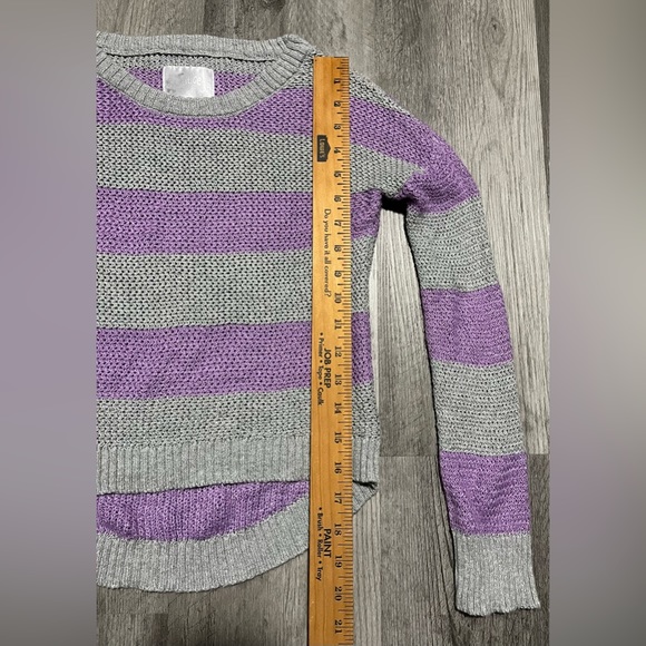 Justice Purple & Grey Knit Metallic Sweater - Size 10 Girls - Picture 6 of 9